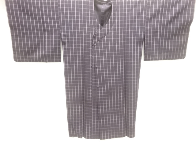 JAPANESE KIMONO / MICHIYUKI COAT FOR SUMMER / WOVEN GRID